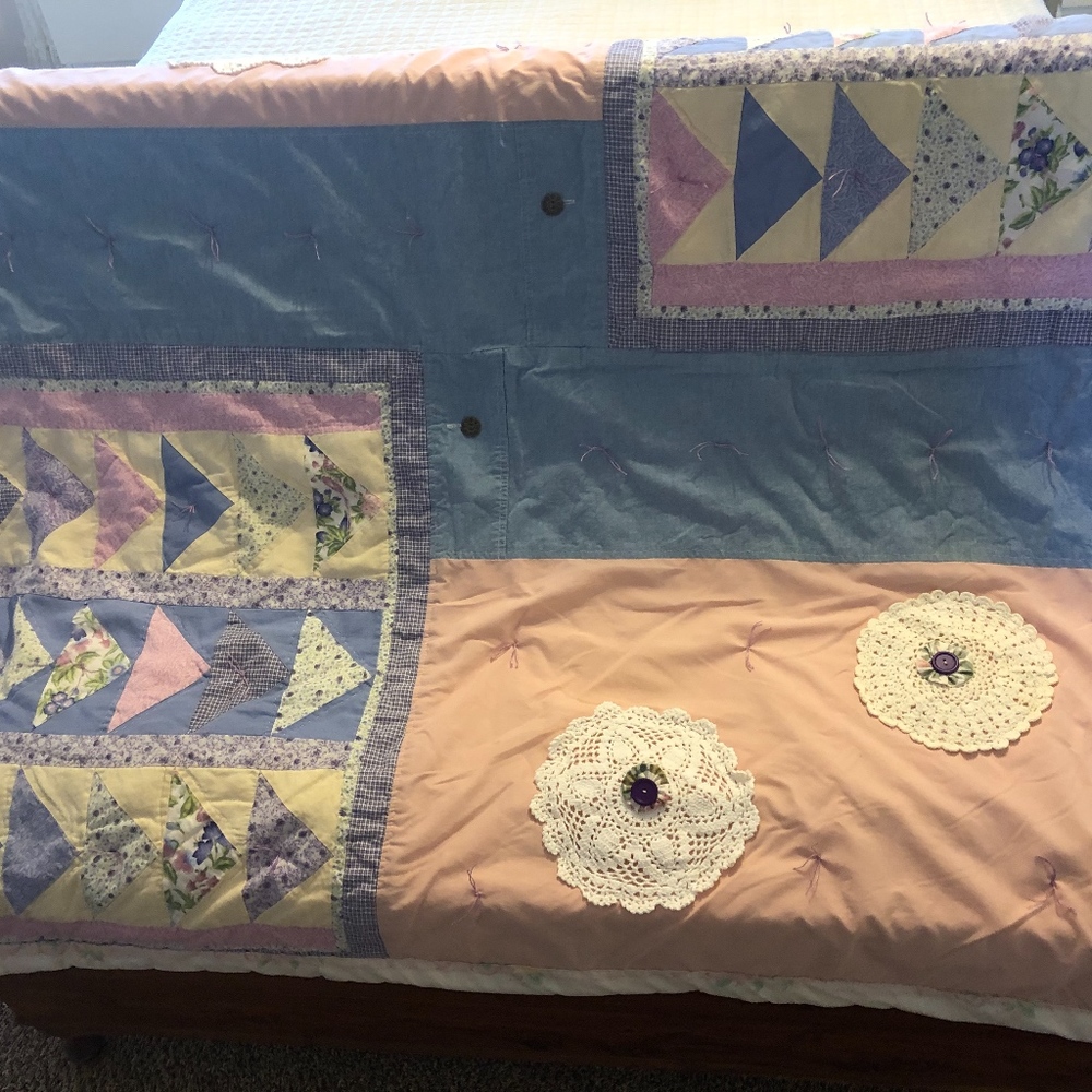 Upcycled Handmade by ME quilt - Picture 3 of 8